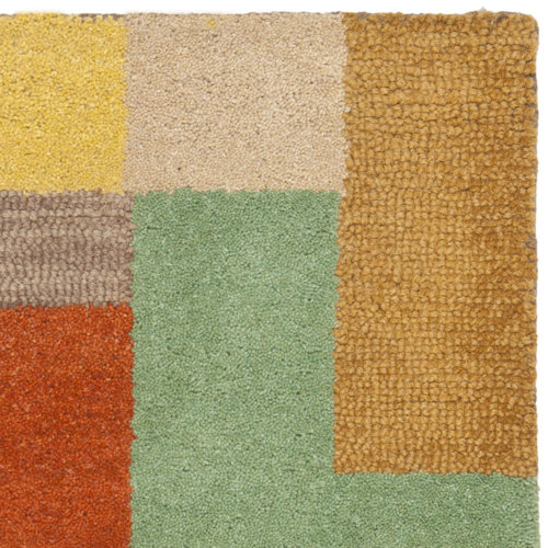 Wrought Studio Amier Handmade Wool Blue/Brown/Beige Rug & Reviews Wayfair